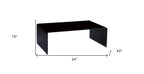 24" Black Glass Sled Coffee Table