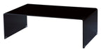 24" Black Glass Sled Coffee Table