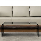 24" Black Glass Sled Coffee Table
