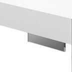 47" White And Clear Wood And Glass Square Sled Coffee Table