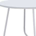 28" White Wood And Metal Round Cross Legs Coffee Table