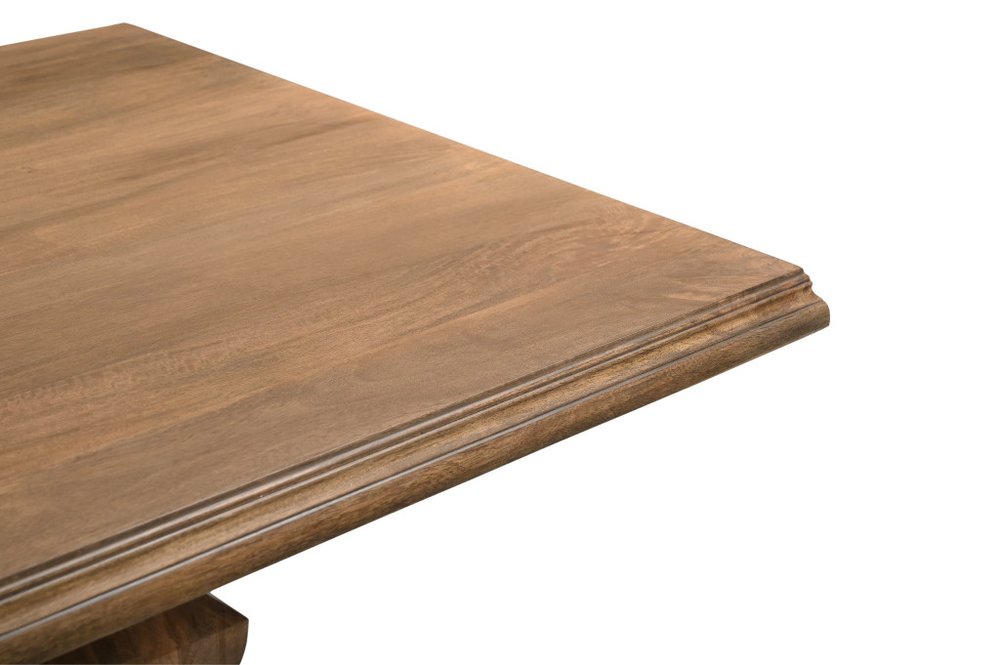 75" Brown Solid Wood Double Pedestal Base Dining Table