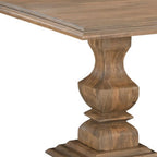 75" Brown Solid Wood Double Pedestal Base Dining Table