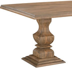 75" Brown Solid Wood Double Pedestal Base Dining Table