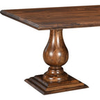 75" Brown Solid Wood Double Pedestal Base Dining Table