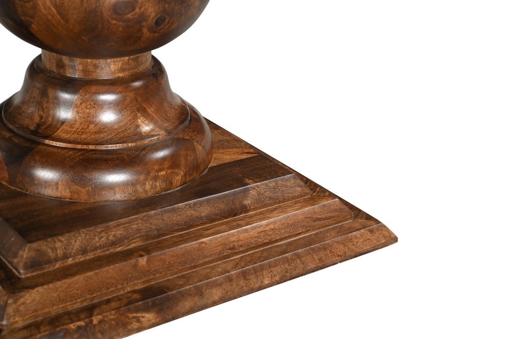 75" Brown Solid Wood Double Pedestal Base Dining Table