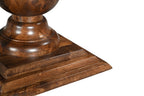 75" Brown Solid Wood Double Pedestal Base Dining Table