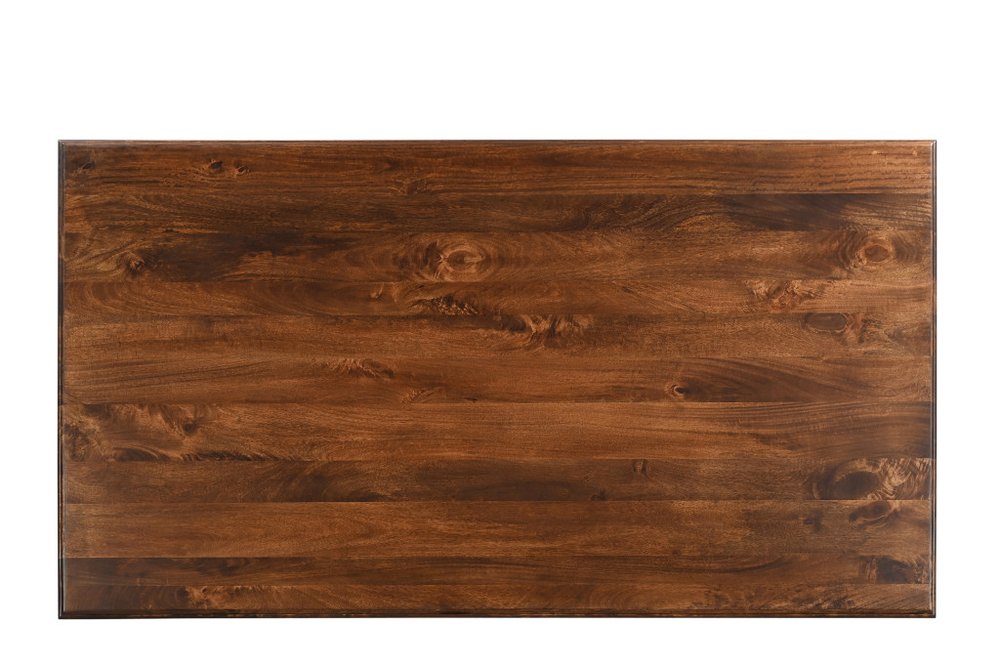 75" Brown Solid Wood Double Pedestal Base Dining Table