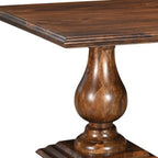 75" Brown Solid Wood Double Pedestal Base Dining Table