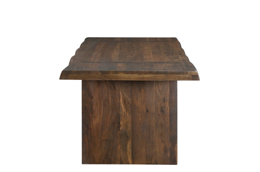 75" Dark Brown Solid Wood Live Edge Dining Table