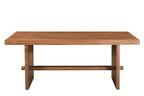 75" Brown Solid Wood Trestle Base Dining Table