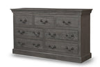64" Brown Solid Wood Seven Drawer Double Dresser