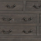 64" Brown Solid Wood Seven Drawer Double Dresser