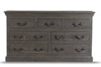 64" Brown Solid Wood Seven Drawer Double Dresser
