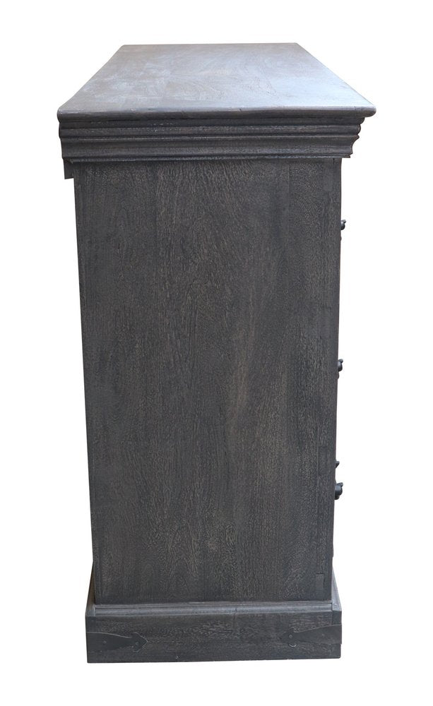 64" Brown Solid Wood Seven Drawer Double Dresser