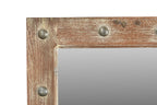 60" Brown Solid Wood Geometric Framed Accent Mirror