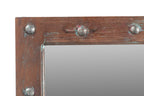 60" Brown Solid Wood Geometric Framed Accent Mirror