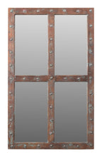 60" Brown Solid Wood Geometric Framed Accent Mirror