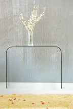 43" Clear Glass Frame Console Table