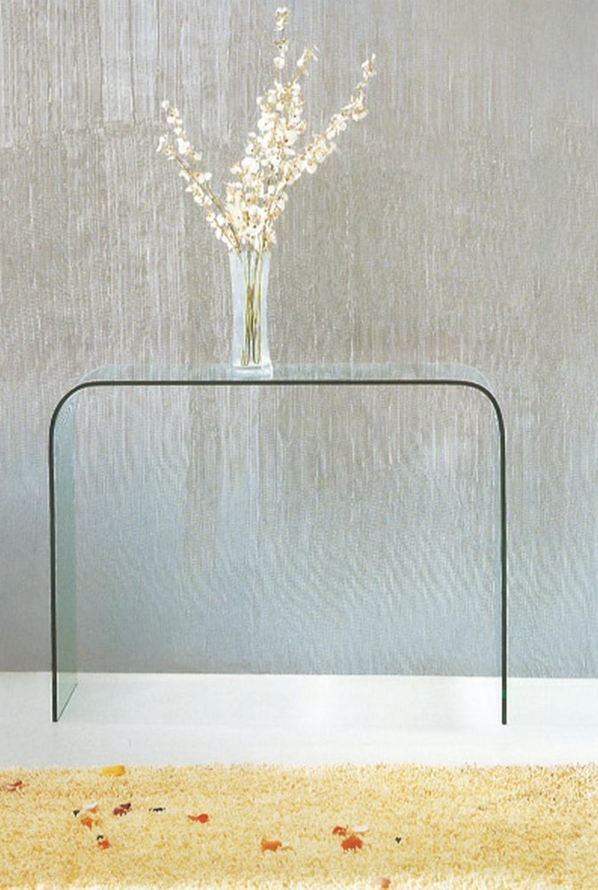 43" Clear Glass Frame Console Table