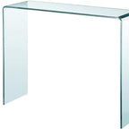 43" Clear Glass Frame Console Table