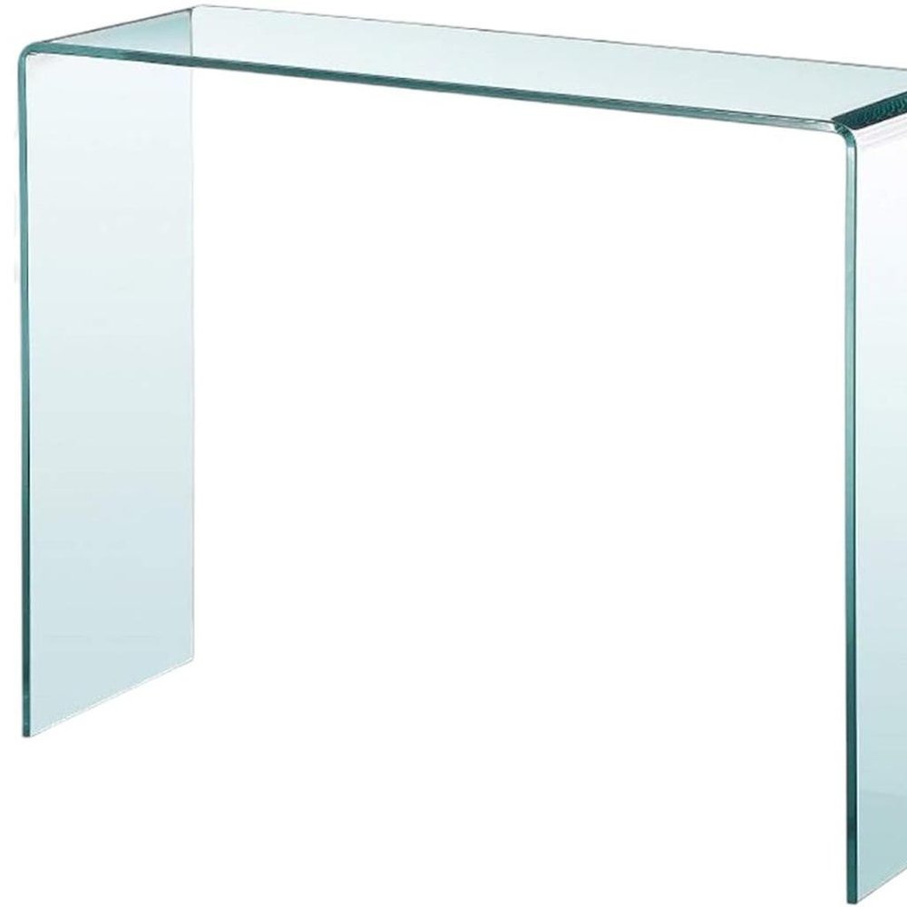 43" Clear Glass Frame Console Table