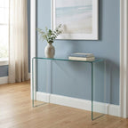 43" Clear Glass Frame Console Table