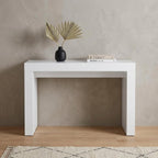 47" White Wood Block Console Table