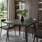 32" Gray Steel and Metal Square Dining Table