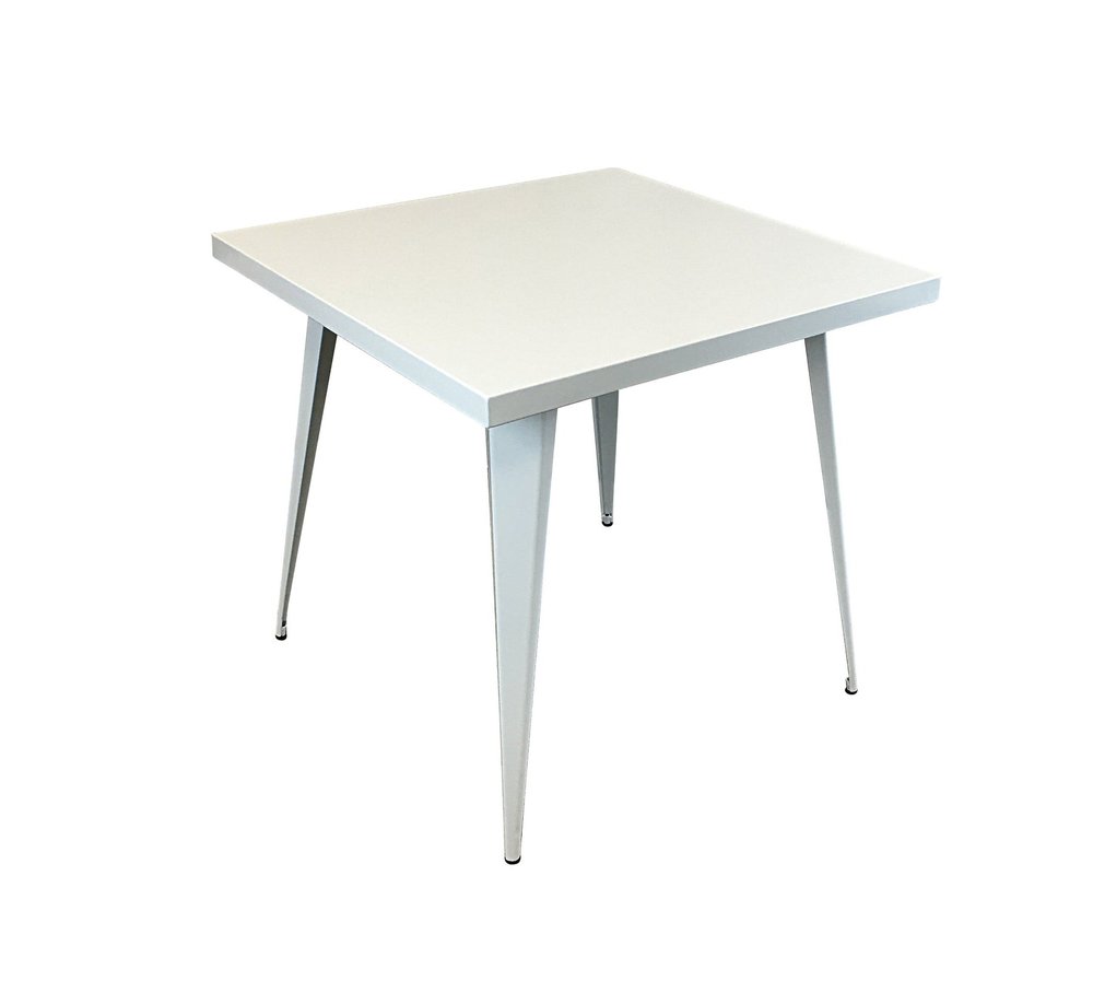 32" Gray Steel and Metal Square Dining Table