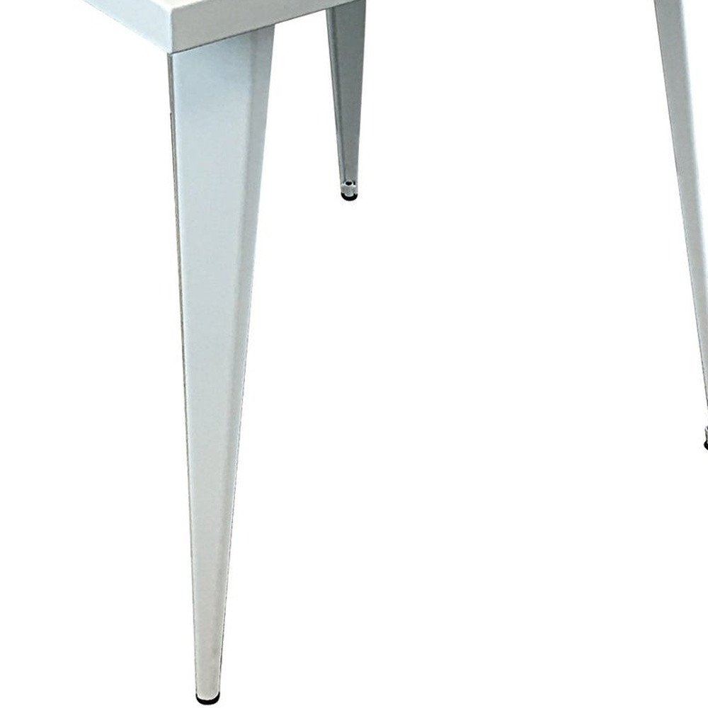 32" Gray Steel and Metal Square Dining Table