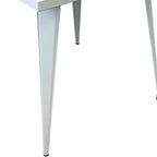 32" Gray Steel and Metal Square Dining Table