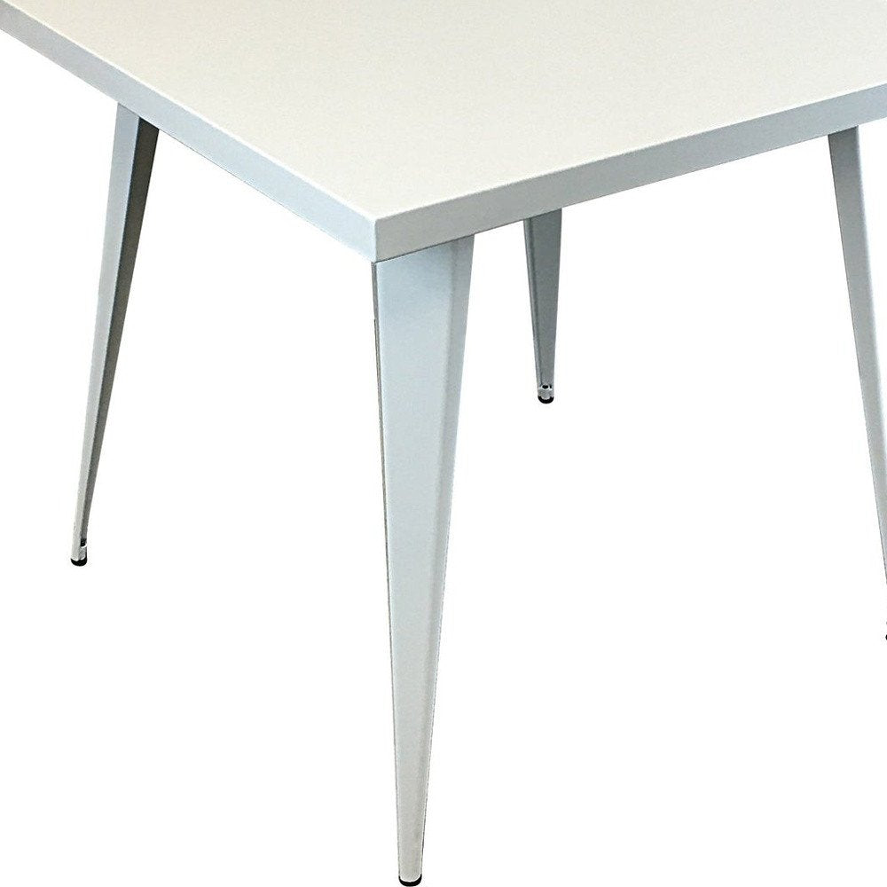 32" Gray Steel and Metal Square Dining Table