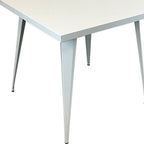 32" Gray Steel and Metal Square Dining Table