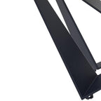 79" Natural and Black Wood and Metal Trestle Base Dining Table