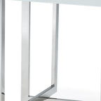 59" White and Gold Wood and Metal Pedestal Base Square Dining Table
