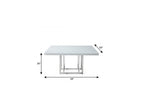 59" White and Gold Wood and Metal Pedestal Base Square Dining Table