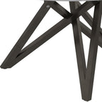 47" Brown and Gray Wood and Stainless Steel Cross Leg Base Round Top Dining Table