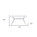47" White Wood and Heavy Duty Plastic Trestle Base Dining Table