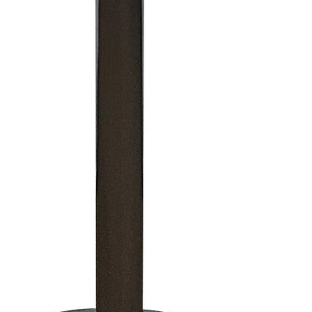 36" Black and Silver Wood and Metal Pedestal Base Round Top Dining Table
