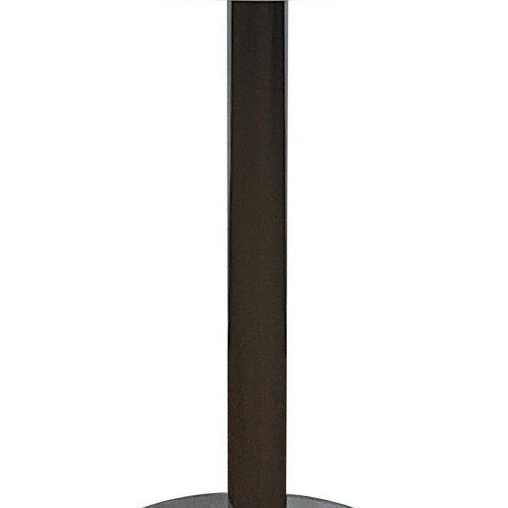 36" Black and Silver Wood and Metal Pedestal Base Round Top Dining Table