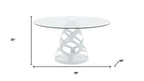 48" Clear And Gold Glass And Steel Pedestal Base Round Top Dining Table