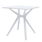 47" White Wood and Heavy Duty Plastic Trestle Base Dining Table