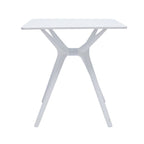 47" White Wood and Heavy Duty Plastic Trestle Base Dining Table