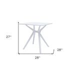 47" White Wood and Heavy Duty Plastic Trestle Base Dining Table