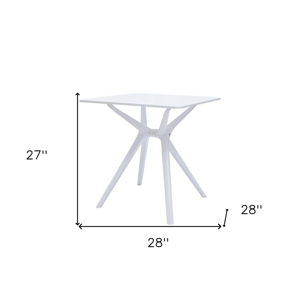 47" White Wood and Heavy Duty Plastic Trestle Base Dining Table