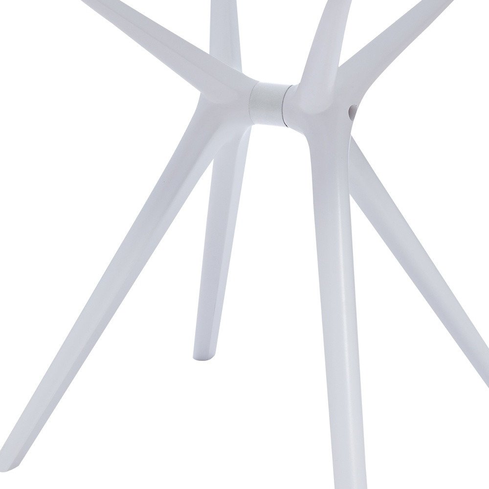 47" White Wood and Heavy Duty Plastic Trestle Base Dining Table