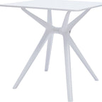 47" White Wood and Heavy Duty Plastic Trestle Base Dining Table