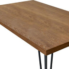 63" Brown and Black Wood And Metal Dining Table