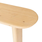 60" Natural Solid Wood Oval Console Table